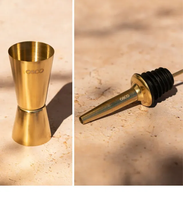 Osco accessoires cocktail doseur 25/50ml bec verseur doré