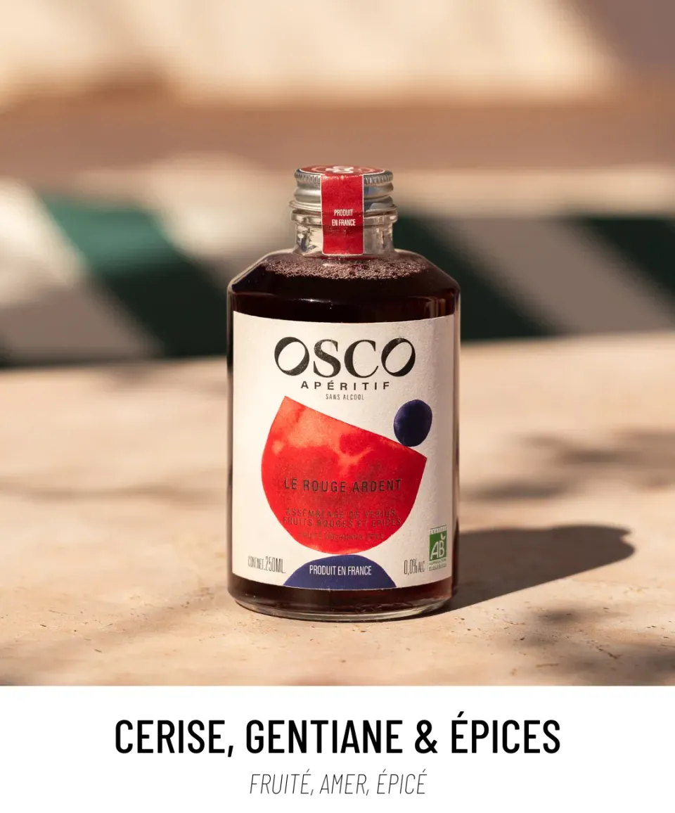 OSCO Le Rouge Ardent apéritif sans alcool bio 25cl cerise épices