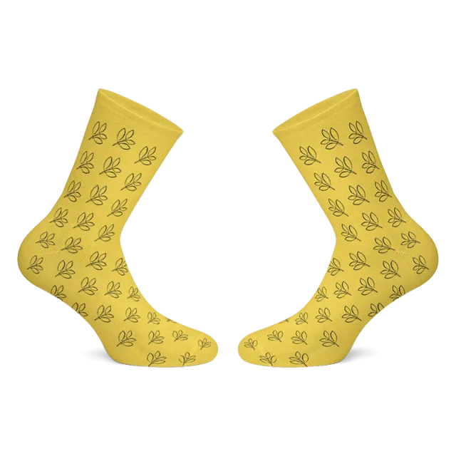 Everleaf chaussettes jaunes coton taille unique fan botanique