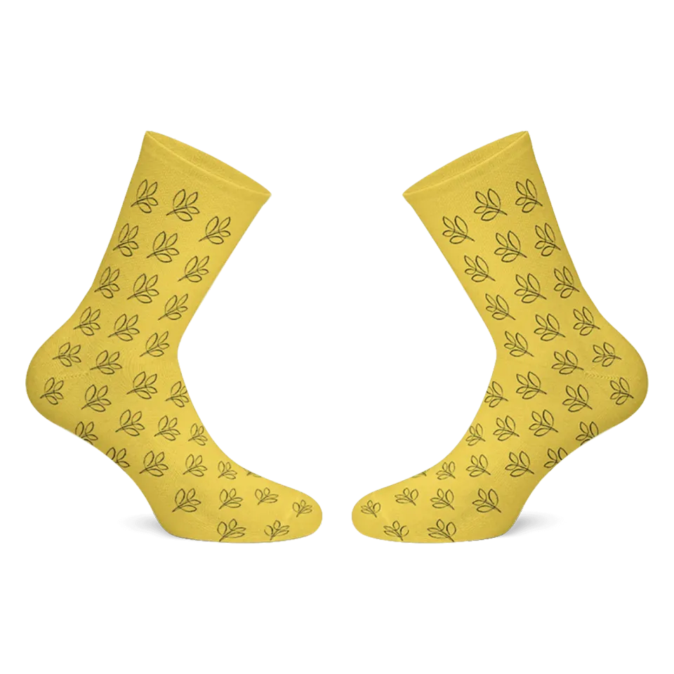 Everleaf chaussettes jaunes coton taille unique fan botanique