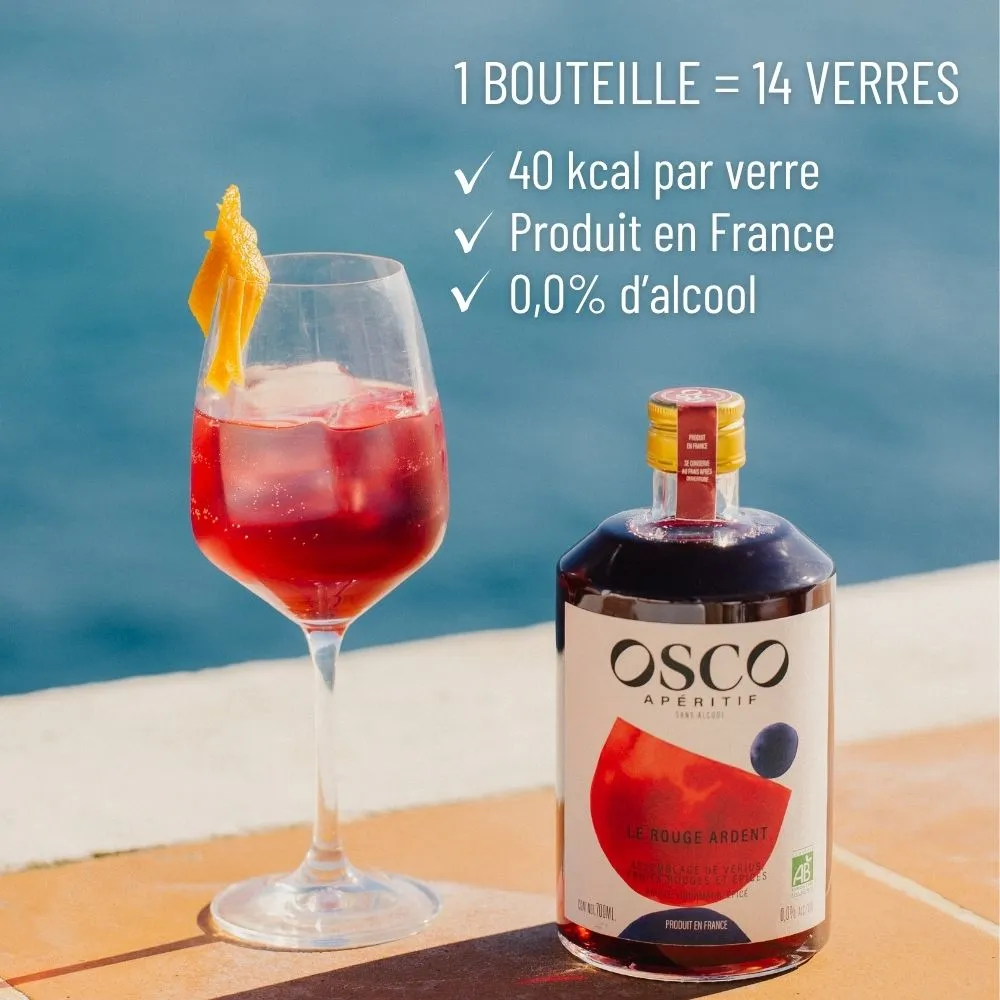 OSCO Le Rouge Ardent apéritif sans alcool bio 70cl fruité épicé