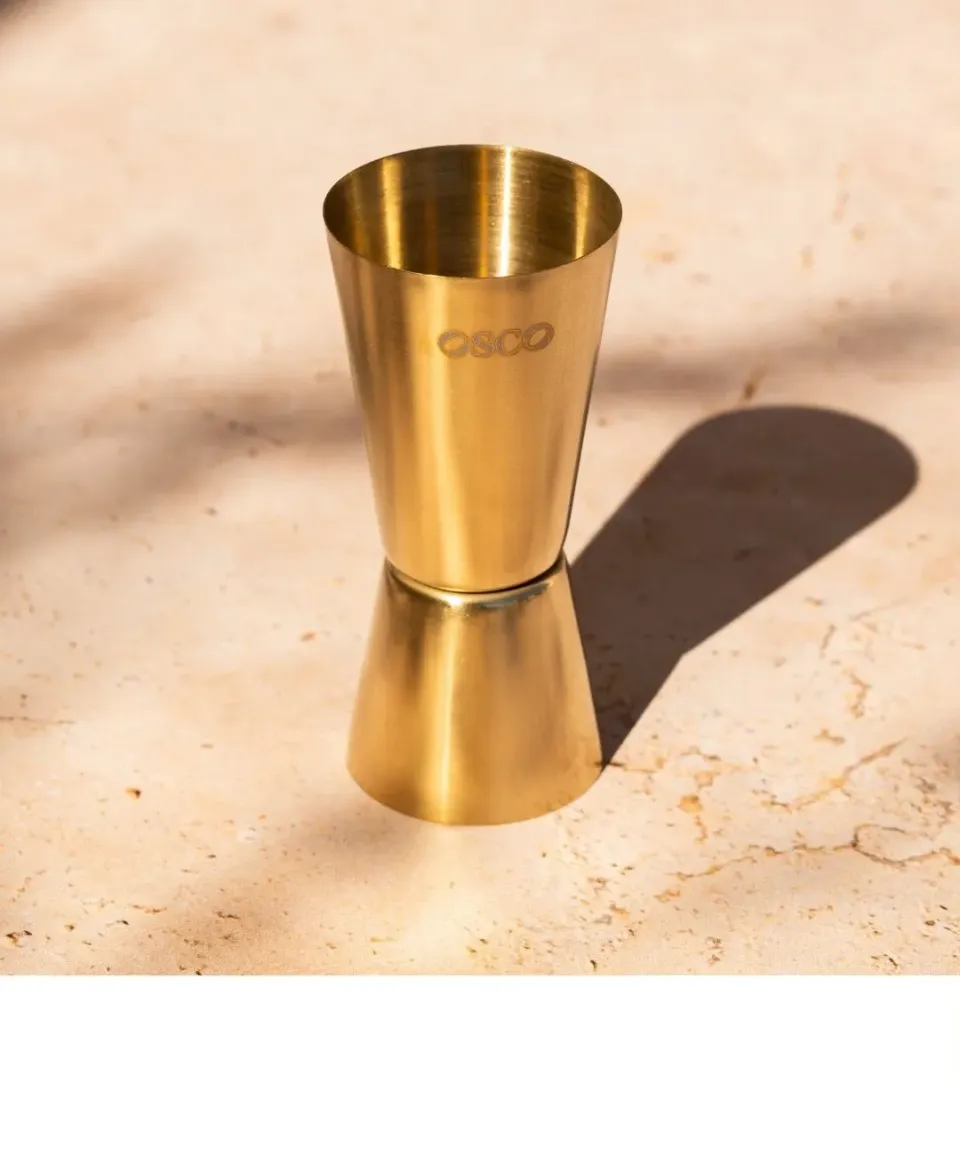 OSCO verre doseur inox doré 25ml 50ml cocktail