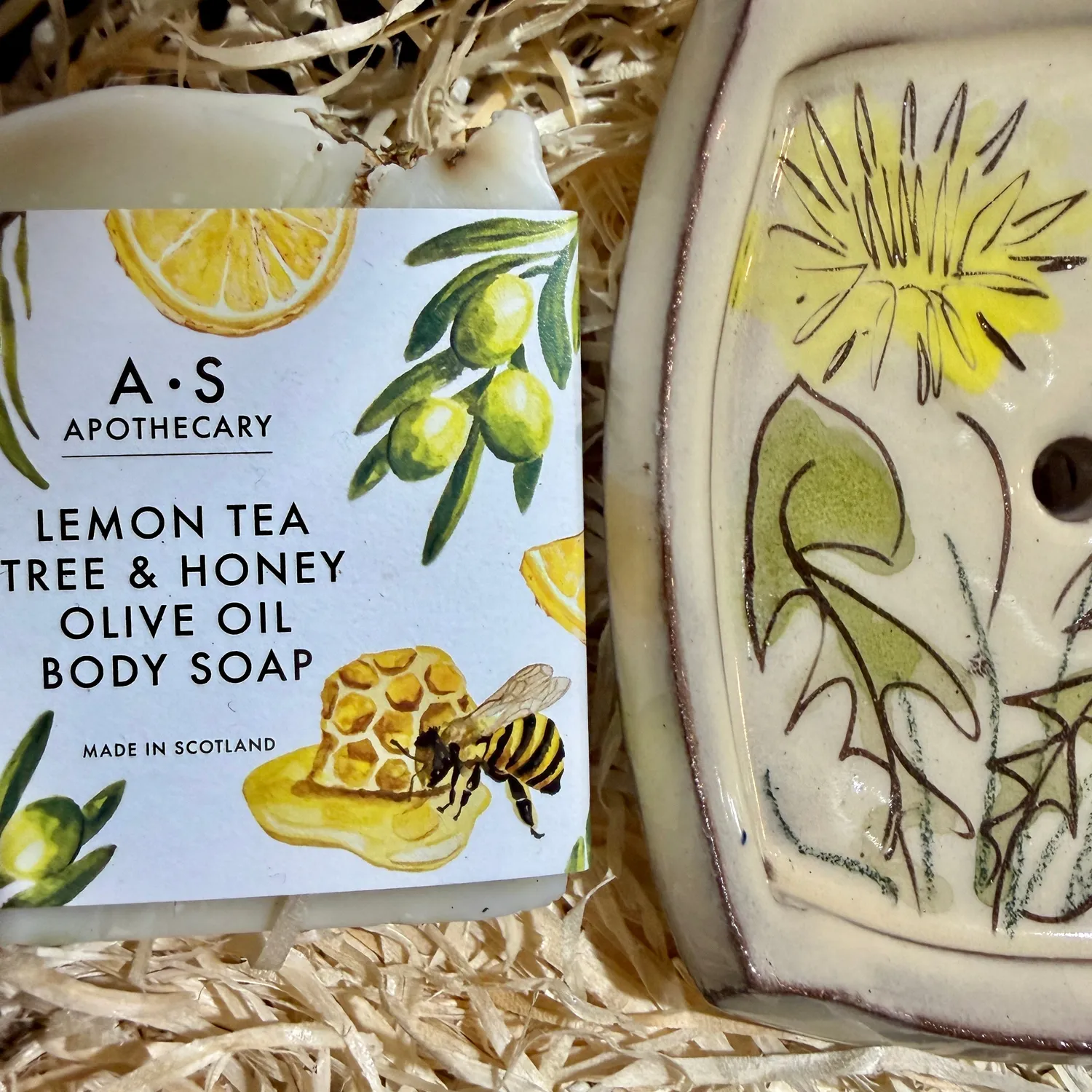 WILD EVE Dandelion savon lemon tea tree miel + porte-savon