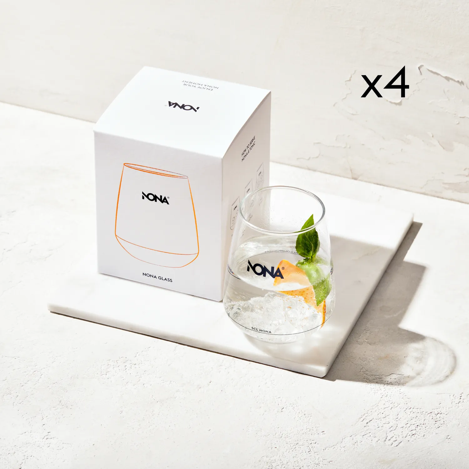 NONA Glass lot 4 verres cocktail service frais herbes