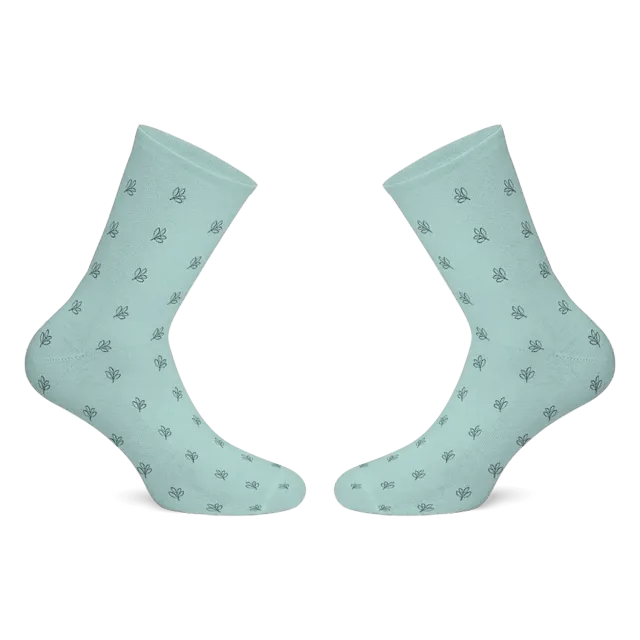 EVERLEAF chaussettes bleues coton taille unique