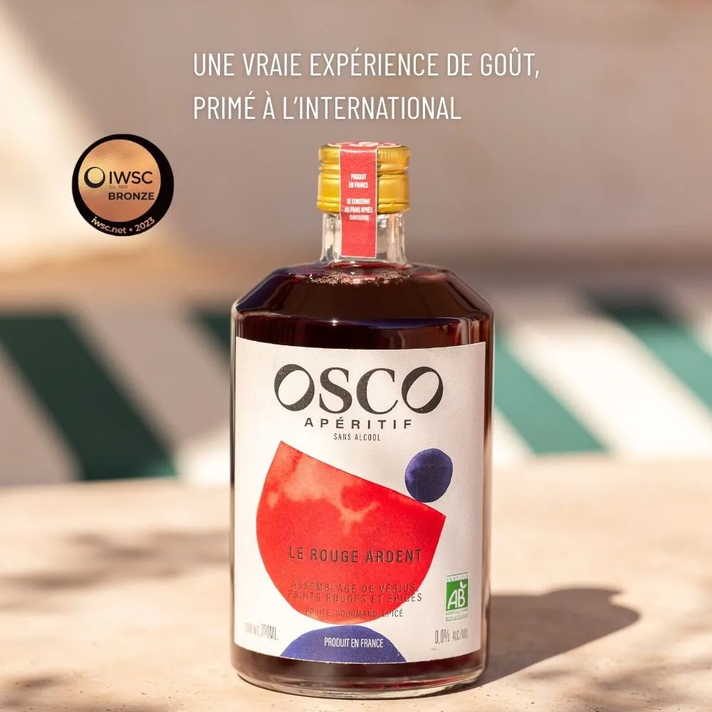 OSCO Le Rouge Ardent apéritif sans alcool bio 70cl fruité épicé