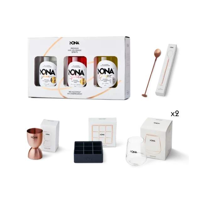 NONA Coffret cadeau sans alcool 3x20cl 2 verres