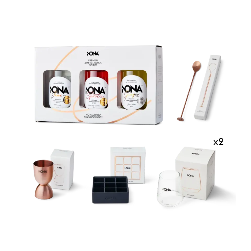 NONA Coffret cadeau sans alcool 3x20cl 2 verres