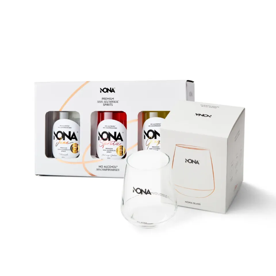 NONA Giftpack 3x20cl + Verre coffret sans alcool genièvre